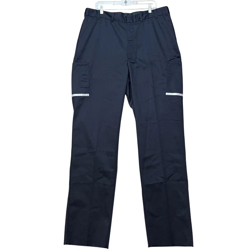 VF Imagewear FedEx Cargo Pants Mens 40R 37U Navy Reflective Workwear Unhemmed